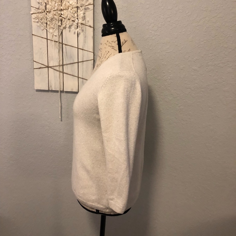 1[MassimoDutti] Italian yarn sparkly cream sweater - Picture 2 of 7